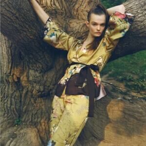 Like New ZARA Belted printed multicolored shirt, size M